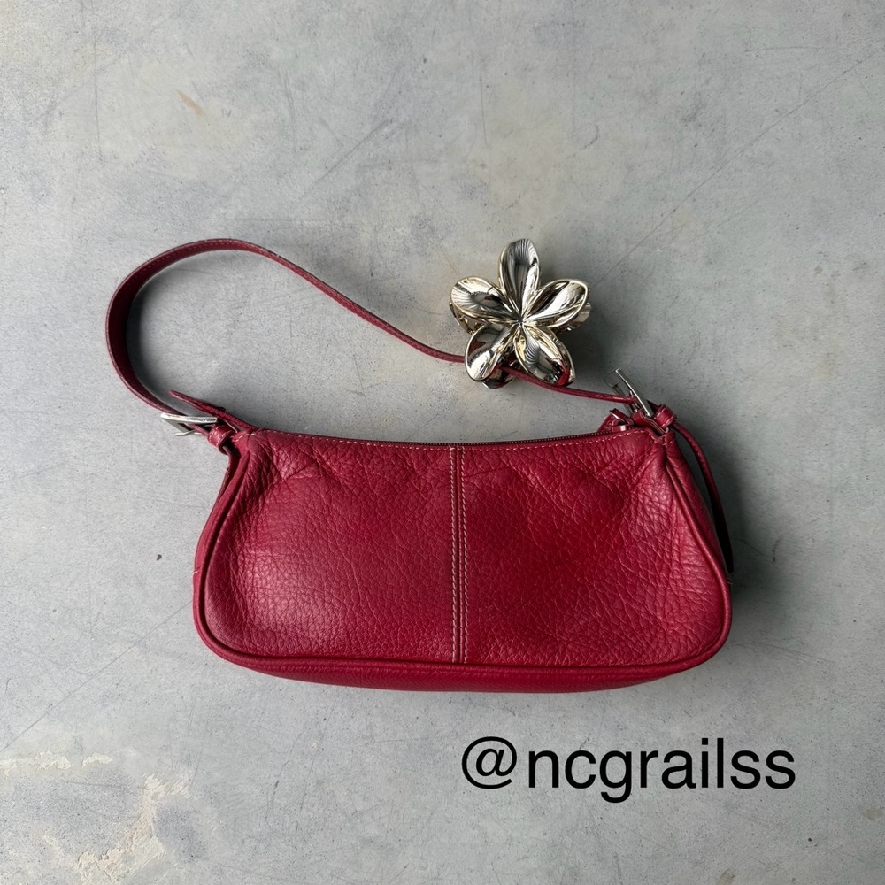 Vintage red leather mini bag